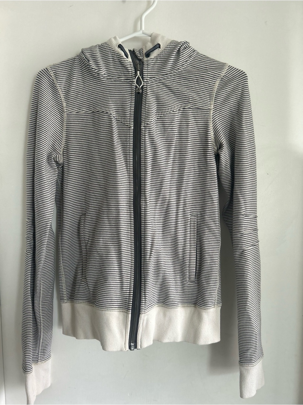 Lululemon Striped Zip Hoodie in Navy & White